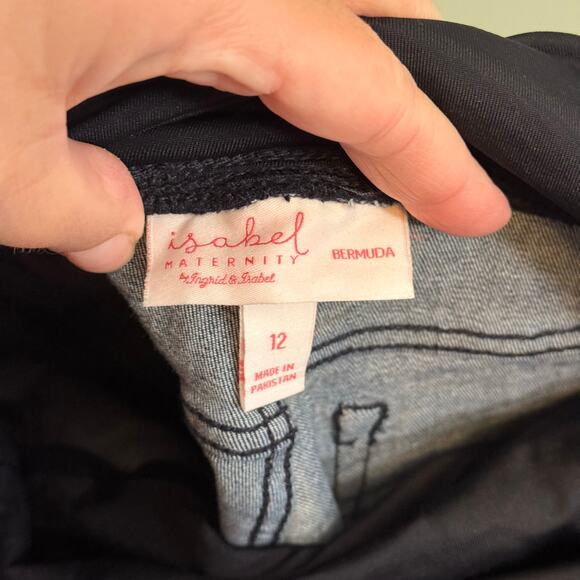 Isabel Maternity By Ingrid & Isabel Crossover Bermuda Shorts Womens 12 Blue NWT - Picture 11 of 12